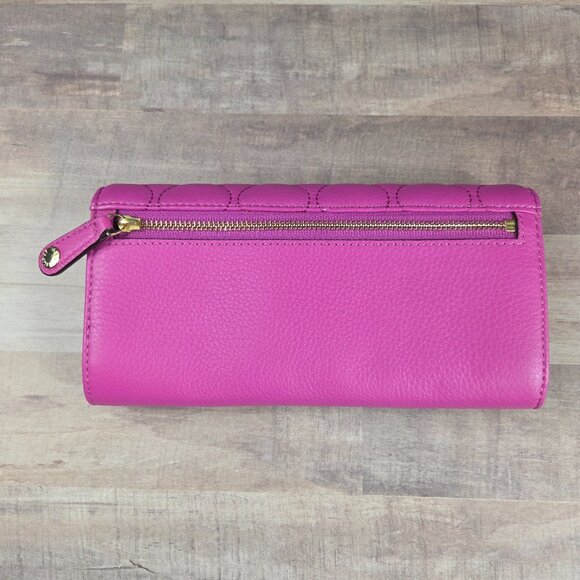 Vera Bradley Magenta Leather Quilted Audrey Wallet - Picture 8 of 13